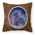 Starry Night Design with Dog Picture Fabric Decorative Pillow - 615872504114