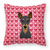 Dog With XOXO Hearts Fabric Decorative Pillow - 638508676924