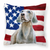Patriotic With Dog Fabric Decorative Pillow - 652259221509