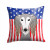 Caroline's Treasures USA Design with Dog Fabric Decorative Pillow, 14x14 Inches, Polyester