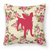 Carolines Treasures, Inc Dog Silhouette Shabby Chic Roses Fabric Decorative Pillow, Yellow 
