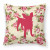 Carolines Treasures, Inc Dog Silhouette Shabby Chic Roses Fabric Decorative Pillow, Yellow 