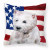 Patriotic With Dog Fabric Decorative Pillow - 652259221776