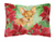 Poinsettas Dog Art Canvas Fabric Decorative Pillow - 652259193561