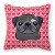 Dog With XOXO Hearts Fabric Decorative Pillow - 638508677150