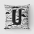 Letter Moustache Initial Fabric Decorative Pillow - 615872981625