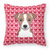 Dog With XOXO Hearts Fabric Decorative Pillow - 638508677129