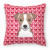 Dog With XOXO Hearts Fabric Decorative Pillow - 638508677129
