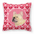 Hearts Love and Valentine's Day Dog Portrait Fabric Decorative Pillow - 638508359605