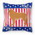 USA Patriotic With Dog Fabric Decorative Pillow - 638508514417
