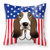 Carolines Treasures, Inc American Flag and Dog Fabric Decorative Pillow, Indoor/Outdoor, 18x18 Inches