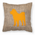 Carolines Treasures Dog Silhouette Burlap Fabric Decorative Pillow, Blue-Orange, 14x14 Inches, Cozy Home Cushion