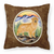Portrait Artwork with Dog Brown Fabric Decorative Pillow - 615872502912