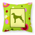 Green Fabric Decorative Pillow with Dog Silhouette - 638508358981
