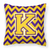 Monogram Letter Chevron Fabric Decorative Pillow - 638508316295