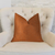 Plutus Brands Kashmiri Oak Orange and Taupe Handmade Luxury Pillow, Earth Texture