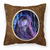 Starry Night Design with Dog Picture Fabric Decorative Pillow - 615872504275