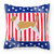 USA Patriotic With Dog Fabric Decorative Pillow - 638508513816