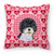 Hearts Love and Valentine's Day Dog Portrait Fabric Decorative Pillow - 638508359643