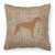 Dog Silhouette Burlap Fabric Decorative Pillow - 615872540952