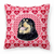 Hearts Love and Valentine's Day Dog Portrait Fabric Decorative Pillow - 638508359865