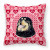 Hearts Love and Valentine's Day Dog Portrait Fabric Decorative Pillow - 638508359865