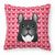 Dog With XOXO Hearts Fabric Decorative Pillow - 638508676795