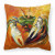 Carolines Treasures Crab Painting Fabric Decorative Pillow, 14x14 Inches, Polyester, soft, cheerful