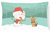 Snowman Christmas Dog Art Canvas Fabric Decorative Pillow - 652259282685