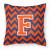 Caroline's Treasures Monogram Letter Chevron Fabric Decorative Pillow, 14x14 Inches, Polyester 