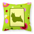 Carolines Treasures Green Fabric Decorative Pillow with Dog Silhouette, Green, 14x14 Inches                        