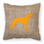 Carolines Treasures, Inc Dog Breed Burlap Fabric Decorative Pillow, Blue-Orange, 18x18 Inches, Decorative Sofa Cushion
