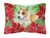 Poinsettas Dog Art Canvas Fabric Decorative Pillow - 652259192809