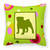 Green Fabric Decorative Pillow with Dog Silhouette - 615872498987