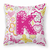 Carolines Treasures, Inc Monogram Letter Flowers and Butterflies Fabric Decorative Pillow, 14x14 Inches, Polyester, bright, vibrant
