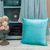 Parkland Collection Gorty Aqua Solid Quilted Throw Pillow - 025773005380