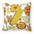 Carolines Treasures Monogram Letter Floral Fabric Decorative Pillow, elegant, colorful, bright