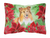 Poinsettas Dog Art Canvas Fabric Decorative Pillow - 652259193547