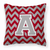Carolines Treasures Monogram Letter Chevron Fabric Decorative Pillow, 14x14 Inches, Polyester  Accent Cushion