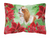 Poinsettas Dog Art Canvas Fabric Decorative Pillow - 652259192984