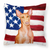 Patriotic With Dog Fabric Decorative Pillow - 652259221912