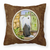 Carolines Treasures, Inc Portrait Artwork with Dog Brown Fabric Decorative Pillow, Brown Elegant Cushion Cover