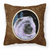 Starry Night Design with Dog Picture Fabric Decorative Pillow - 615872504527