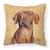 Carolines Treasures Wipe Your Paws Dog Art Fabric Decorative Pillow, 14x14 Inches, 100% Polyester, colorful playful