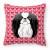 Dog With XOXO Hearts Fabric Decorative Pillow - 638508676825