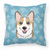 Carolines Treasures, Inc Winter Snowflake Dog Face Design Fabric Decorative Pillow, 14x14 Inches, 100% Polyester, Durable