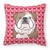 Dog With XOXO Hearts Fabric Decorative Pillow - 638508676719