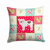 Carolines Treasures Love Design with Dog Fabric Decorative Pillow, 14x14 Inches, Chic Cute