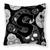 Carolines Treasures Monogram Letter Day of the Dead Skulls Black Fabric Decorative Pillow, Black, soft, colorful