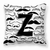 Carolines Treasures Monogram Letter Moustache Fabric Decorative Pillow, 14x14 Inches, 100% Polyester